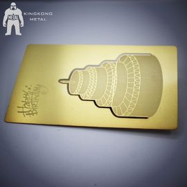 カスタマイズされた光沢がある金の金属の名刺をくり抜きます腐食のロゴを消して下さい