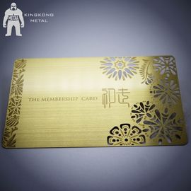 カスタマイズされた光沢がある金の金属の名刺をくり抜きます腐食のロゴを消して下さい
