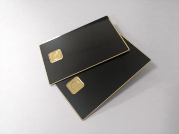 習慣0.8mmの接触の破片の穴が付いている明白な無光沢の黒い金属のバンク カード